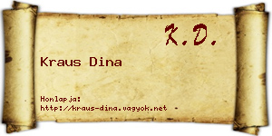 Kraus Dina névjegykártya